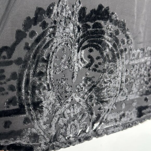 Anthropologie Meadow Rue Top Small Fanya Black Velvet Burnout Whimsigoth - Picture 5 of 11